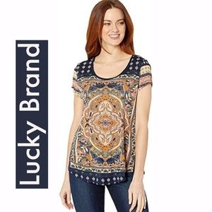 LN Lucky Brand Womens Persian Rug Tee Sz 1X